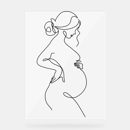 Moderne Minimalistische Abstracte Lijnkunst Tekenp Acryl Bord (Voorkant)