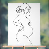 Moderne Minimalistische Abstracte Lijnkunst Tekenp Acryl Bord (Neutraal)