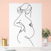 Moderne Minimalistische Abstracte Lijnkunst Tekenp Acryl Bord (Huwelijk)