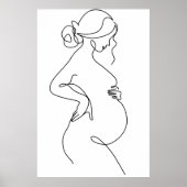 Moderne Minimalistische Abstracte Lijnkunst Tekenp Poster (Voorkant)