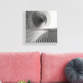Moderne Minimalistische Abstracte Lineaire Spiraal Canvas Afdruk (Insitu (Woonkamer))