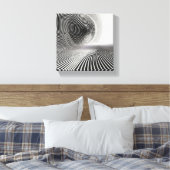 Moderne Minimalistische Abstracte Lineaire Spiraal Canvas Afdruk (Insitu (Slaapkamer))