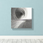 Moderne Minimalistische Abstracte Lineaire Spiraal Canvas Afdruk (Insitu (Houten vloer))