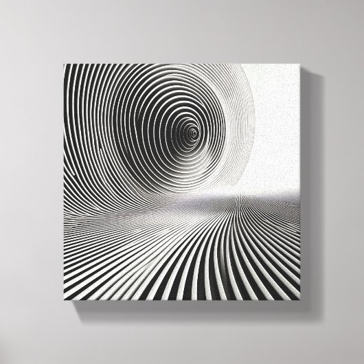 Moderne Minimalistische Abstracte Lineaire Spiraal Canvas Afdruk (Voorkant)