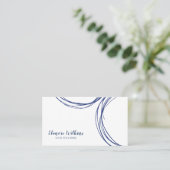 Moderne Minimalistische Abstracte Marineblauw & Visitekaartje (Staand voorkant)