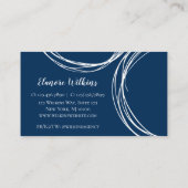 Moderne Minimalistische Abstracte Marineblauw & Visitekaartje (Achterkant)
