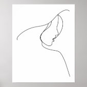 Moderne minimalistische Abstracte vrouw in Pet Lin Poster (Voorkant)