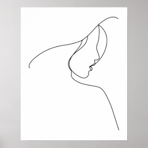 Moderne minimalistische Abstracte vrouw in Pet Lin Poster