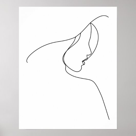 Moderne minimalistische Abstracte vrouw in Pet Lin Poster (Voorkant)