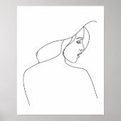 Moderne minimalistische Abstracte vrouw in Pet Lin Poster (Voorkant)