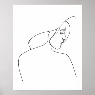 Moderne minimalistische Abstracte vrouw in Pet Lin Poster