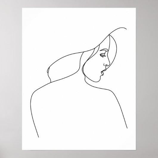 Moderne minimalistische Abstracte vrouw in Pet Lin Poster (Voorkant)