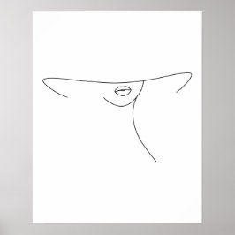 Moderne minimalistische Abstracte vrouw in Pet Lin Poster