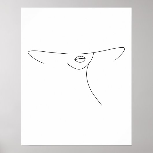 Moderne minimalistische Abstracte vrouw in Pet Lin Poster (Voorkant)