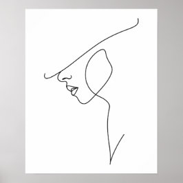 Moderne minimalistische Abstracte vrouw in Pet Lin Poster