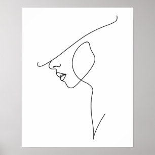 Moderne minimalistische Abstracte vrouw in Pet Lin Poster