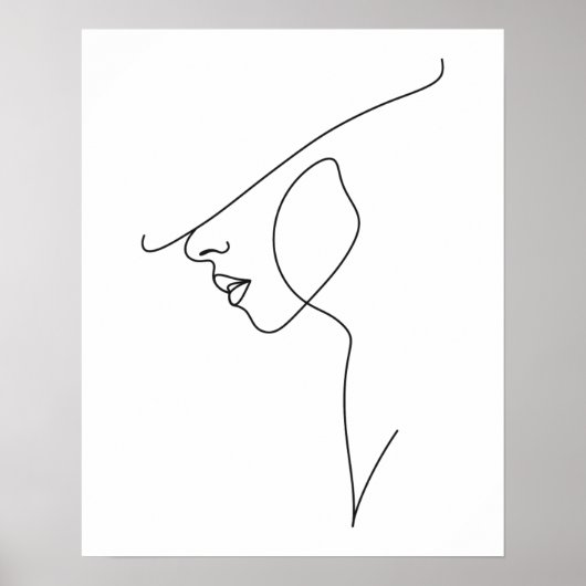 Moderne minimalistische Abstracte vrouw in Pet Lin Poster (Voorkant)