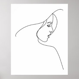 Moderne minimalistische Abstracte vrouw in Pet Lin Poster
