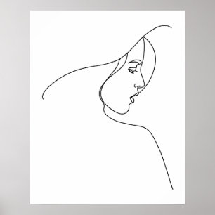 Moderne minimalistische Abstracte vrouw in Pet Lin Poster
