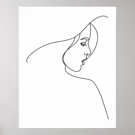 Moderne minimalistische Abstracte vrouw in Pet Lin Poster (Voorkant)