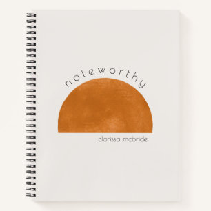 Moderne Minimalistische Abstracte Zon Gepersonalis Notitieboek