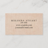 Moderne minimalistische achtergrond van chic Burla Visitekaartje (Achterkant)