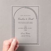 Moderne minimalistische acryl bruiloft | boogrand acryl uitnodigingen (Insitu (Draagbaar))