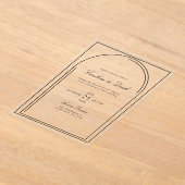 Moderne minimalistische acryl bruiloft | boogrand acryl uitnodigingen (Laagn)