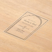 Moderne minimalistische acryl bruiloft | boogrand uitnodigingen (Laagn)