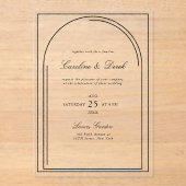 Moderne minimalistische acryl bruiloft | boogrand uitnodigingen (Voorkant)