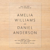 Moderne minimalistische acryl uitnodigingen (Voorkant)