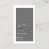 Moderne minimalistische acteur model sociale media visitekaartje (Achterkant)