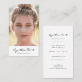 Moderne minimalistische actrice model foto visitekaartje (Voorkant / Achterkant)