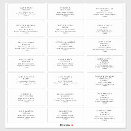 Moderne minimalistische Adresetiketten voor bruilo Sticker