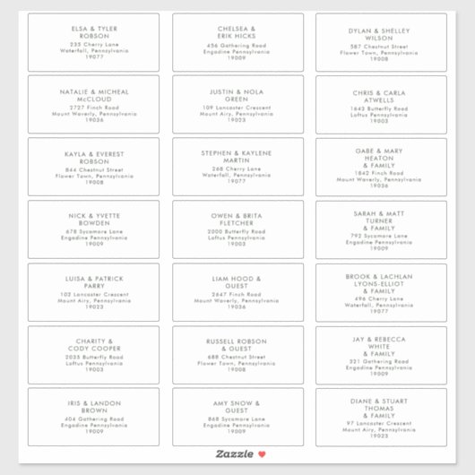 Moderne, minimalistische Adresetiketten voor groen Sticker (Vel)