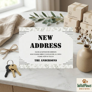 Moderne Minimalistische Adreswijziging Verhuis Pos Briefkaart