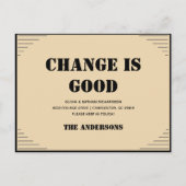 Moderne Minimalistische Adreswijziging Verhuizing Briefkaart (Voorkant)