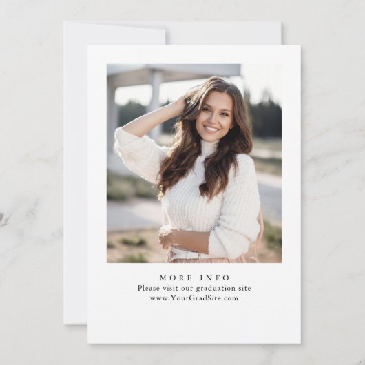 Moderne Minimalistische AFBEELDING Afstudeerfeest Kaart (Achterkant)