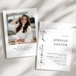 Moderne Minimalistische AFBEELDING Afstudeerfeest Kaart