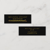 Moderne minimalistische afbeelding met legant hair mini visitekaartje (Voorkant / Achterkant)