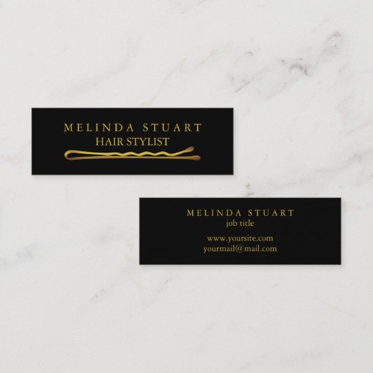 Moderne minimalistische afbeelding met legant hair mini visitekaartje (Voorkant / Achterkant)