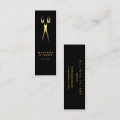 Moderne minimalistische afbeelding met legant hair mini visitekaartje (Voorkant / Achterkant)