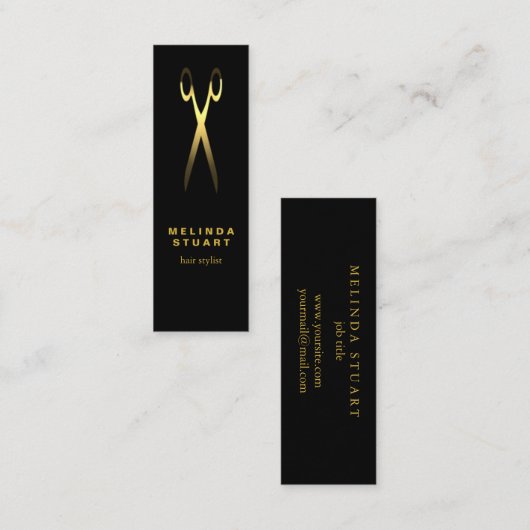 Moderne minimalistische afbeelding met legant hair mini visitekaartje (Voorkant / Achterkant)