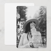 Moderne minimalistische afgeronde B/W foto Baby sh Kaart (Voorkant / Achterkant)