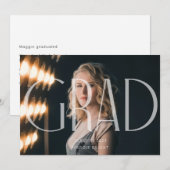 Moderne minimalistische afstudeer aankondiging 202 (Voorkant / Achterkant)