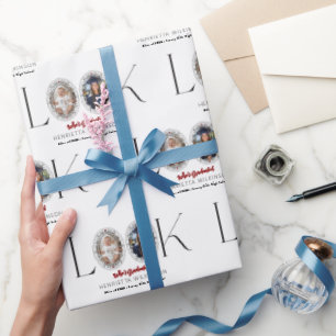 Moderne minimalistische afstudeer aankondiging fot cadeaupapier
