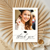 Moderne minimalistische afstudeerfeest foto Dank u Bedankkaart