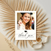 Moderne minimalistische afstudeerfeest foto Dank u Bedankkaart