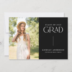 Moderne Minimalistische Afstudeerfeest met 3 foto' Kaart