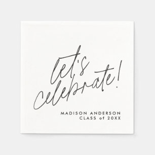 Moderne minimalistische afstudeerfeest servetten